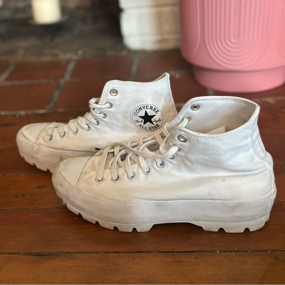 Converse White High-Top Platforms